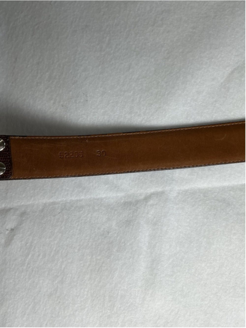 Vintage Al Beres USA Lizard Leather Belt Sz 30 Brown Western 3 Piece Tip Buckle - Picture 5 of 15